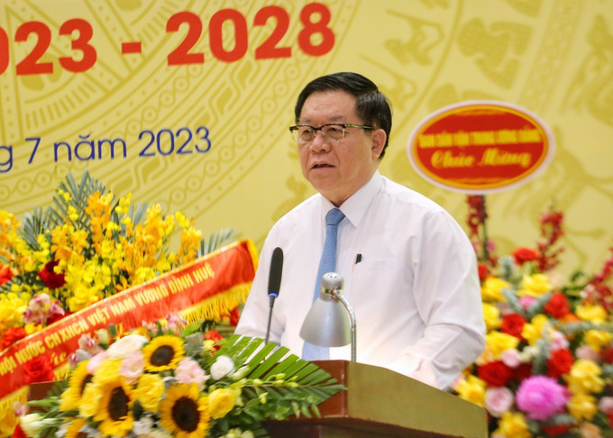 Đồng chí Nguyễn Trọng Nghĩa, Bí thư Trung ương Đảng, Trưởng Ban Tuyên giáo Trung ương phát biểu. Ảnh: Tuấn Đức - TTXVN Bí thư Trung ương Đảng Nguyễn Trọng Nghĩa: Xây dựng ngành Xuất bản thành một ngành kinh tế - công nghệ phát triển toàn diện, vững chắc ảnh 1