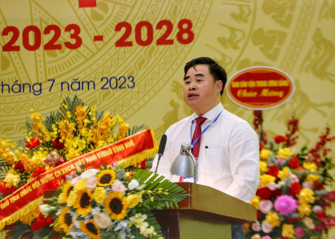 Ông Phạm Minh Tuấn, Chủ tịch Hội Xuất bản Việt Nam khoá V, nhiệm kỳ 2023-2028 phát biểu. Ảnh: Tuấn Đức - TTXVN Bí thư Trung ương Đảng Nguyễn Trọng Nghĩa: Xây dựng ngành Xuất bản thành một ngành kinh tế - công nghệ phát triển toàn diện, vững chắc ảnh 5