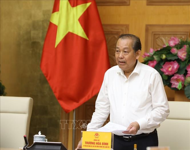 Phó Thủ tướng Thường trực Chính phủ Trương Hòa Bình, Trưởng Ban Chỉ đạo phát biểu. Ảnh: Văn Điệp - TTXVN Làm tốt công tác chuẩn bị Đại hội đại biểu toàn quốc các dân tộc thiểu số Việt Nam lần thứ II ảnh 3