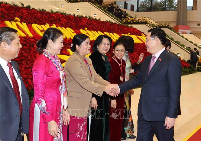 Đồng chí Vương Đình Huệ, Ủy viên Bộ Chính trị, Bí thư Thành ủy Hà Nội tham dự khai mạc Đại hội. Ảnh: TTXVN Một số hình ảnh trước giờ khai mạc Đại hội đại biểu toàn quốc lần thứ XIII của Đảng ảnh 10