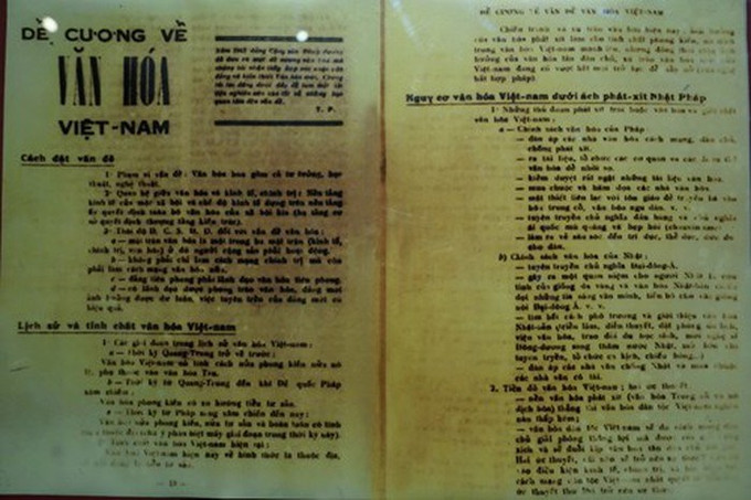 Bản “Đề cương Văn hóa Việt Nam” do Tổng Bí thư Trường Chinh soạn thảo năm 1943. Ảnh: baotanglichsu.vn Ban hành Đề án về tổ chức kỷ niệm 80 năm ra đời Đề cương về văn hóa Việt Nam (1943 - 2023) ảnh 1