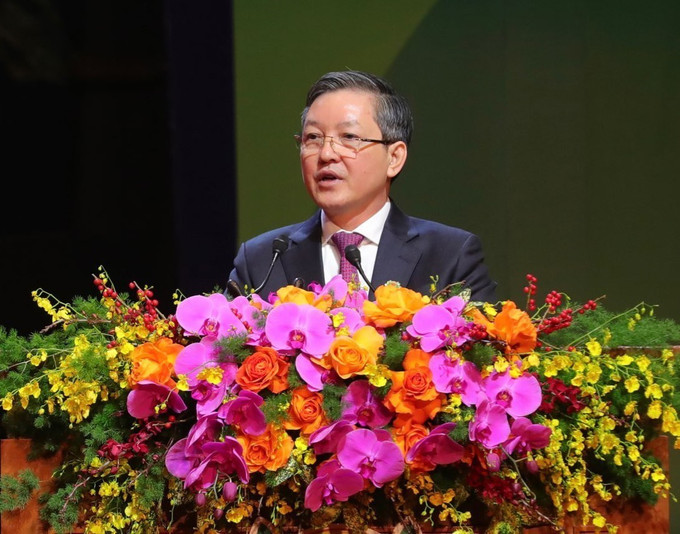 Ông Lương Quốc Đoàn, Ủy viên Trung ương Đảng, Bí thư Đảng đoàn, Chủ tịch Hội Nông dân Việt Nam khóa VII, tái đắc cử chức danh Chủ tịch khóa VIII, nhiệm kỳ 2023 - 2028. Ảnh: Hoàng Hiếu - TTXVN Ông Lương Quốc Đoàn tái đắc cử Chủ tịch Hội Nông dân Việt Nam khóa VIII ảnh 1