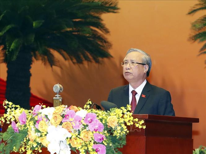 Ủy viên Bộ Chính trị, Thường trực Ban Bí thư Trần Quốc Vượng phát biểu khai mạc phiên trù bị Đại hội. Ảnh: TTXVN Một số hình ảnh trong ngày đầu Đại hội đại biểu toàn quốc lần thứ XIII của Đảng ảnh 20