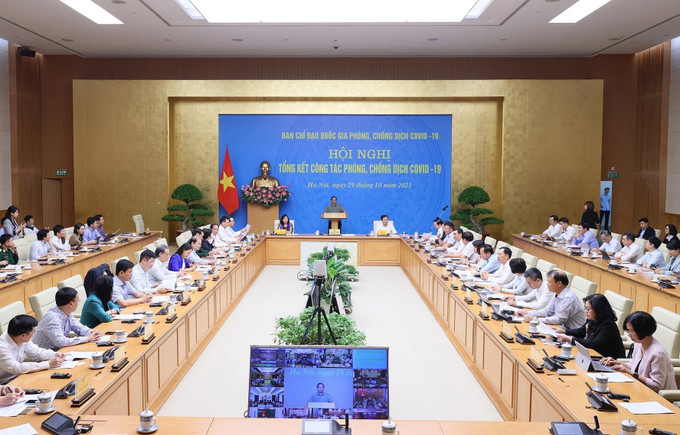 Hội nghị tổng kết công tác phòng, chống dịch COVID-19. Ảnh: Dương Giang-TTXVN Thủ tướng Phạm Minh Chính: Thành công trong chống dịch COVID-19 thể hiện tinh thần, bản lĩnh, trí tuệ Việt Nam ảnh 7