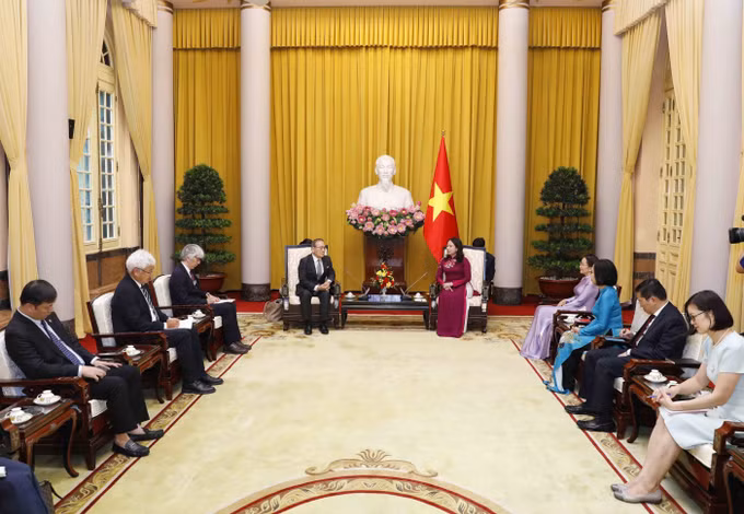 Phó Chủ tịch nước Võ Thị Ánh Xuân tiếp Chủ tịch Hãng Thông tấn Nhật Bản Kyodo News ảnh 4