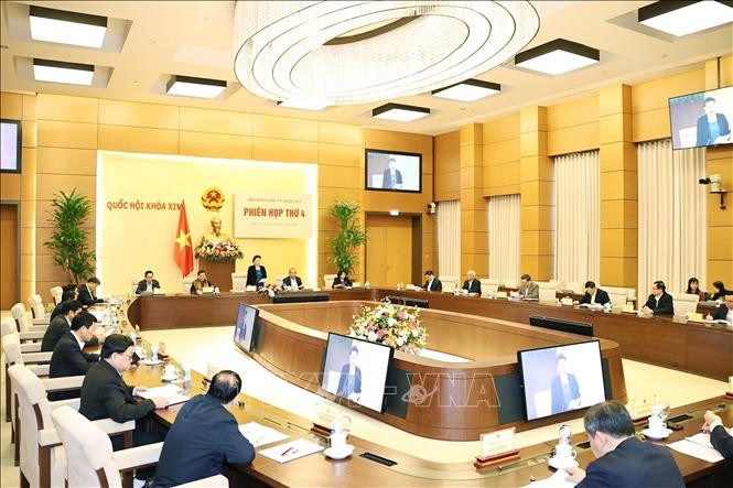 Quang cảnh phiên họp. Ảnh: Trọng Đức - TTXVN Chủ tịch Quốc hội Nguyễn Thị Kim Ngân chủ trì Phiên họp thứ 4 Hội đồng bầu cử quốc gia ảnh 3