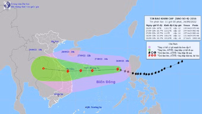 Bão số 4 di chuyển theo hướng Tây, có xu hướng mạnh thêm ảnh 1