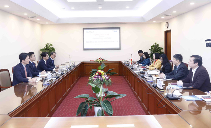 Quang cảnh buổi hội đàm. Ảnh: An Đăng - TTXVN Thúc đẩy hợp tác giữa hai hãng Thông tấn Việt Nam - Hàn Quốc ảnh 1