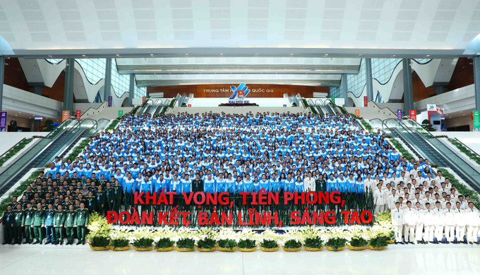 980 đại biểu tham dự đại hội. Ảnh: Minh Đức - TTXVN Khai mạc Đại hội Đoàn toàn quốc lần thứ XII ảnh 6