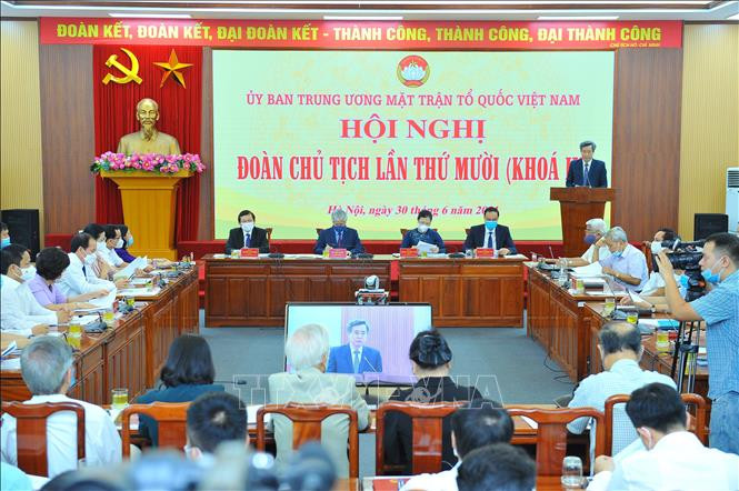 Quang cảnh hội nghị. Ảnh: Minh Đức – TTXVN Ông Lê Tiến Châu giữ chức Phó Chủ tịch - Tổng Thư ký Ủy ban Trung ương Mặt trận Tổ quốc Việt Nam ảnh 1
