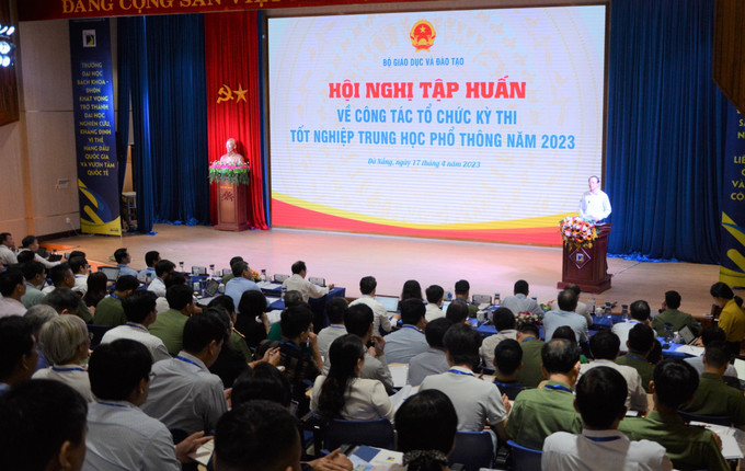Toàn cảnh buổi tập huấn. Ảnh: Văn Dũng - TTXVN Chuẩn bị các điều kiện tốt nhất cho Kỳ thi tốt nghiệp Trung học Phổ thông năm 2023 ảnh 1