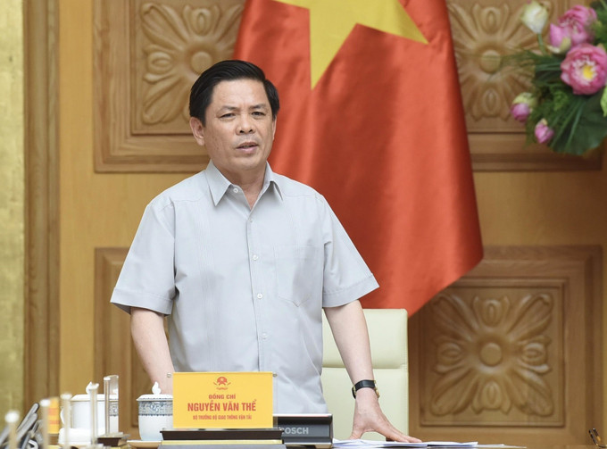 Bộ trưởng Bộ Giao thông Vận tải Nguyễn Văn Thể phát biểu. Ảnh: Dương Giang-TTXVN Thủ tướng Phạm Minh Chính: Thúc đẩy các dự án giao thông trọng điểm quốc gia, tạo động lực phát triển các vùng, miền ảnh 3