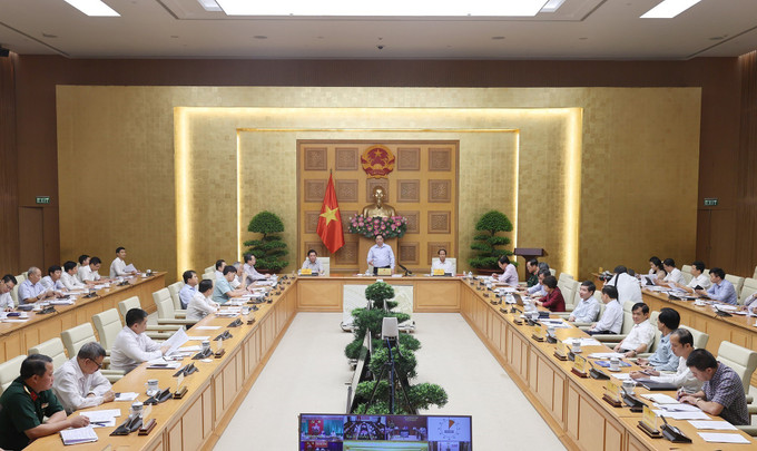 Quang cảnh hội nghị tại điểm cầu Chính phủ. Ảnh: Dương Giang-TTXVN Thủ tướng Phạm Minh Chính: Thúc đẩy các dự án giao thông trọng điểm quốc gia, tạo động lực phát triển các vùng, miền ảnh 2