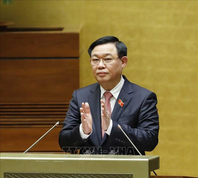 Chủ tịch Quốc hội Vương Đình Huệ phát biểu bế mạc Kỳ họp thứ hai, Quốc hội khóa XV. Ảnh: Phương Hoa - TTXVN Bế mạc Kỳ họp thứ 2, Quốc hội khóa XV ảnh 2