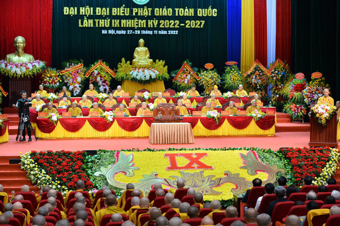 Quang cảnh lễ bế mạc đại hội. Ảnh: Minh Đức – TTXVN Bế mạc Đại hội Phật giáo lần thứ IX: Chung sức xây dựng Giáo hội vững mạnh trong lòng dân tộc ảnh 2