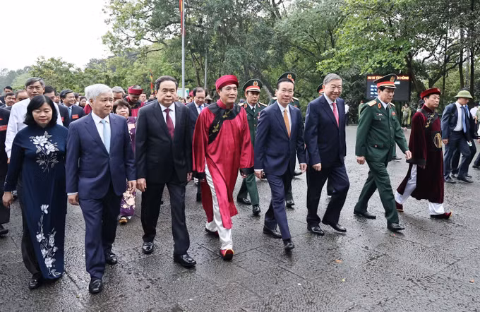 Chủ tịch nước Võ Văn Thưởng dâng hương Giỗ Tổ Hùng Vương năm 2023 ảnh 5