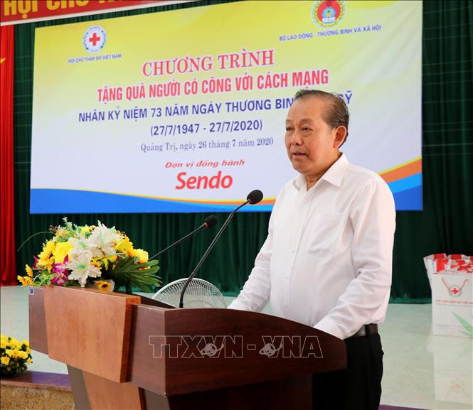 Nhân Ngày Thương binh - Liệt sĩ 27/7: Phó Thủ tướng Thường trực Trương Hòa Bình dự chương trình “Tặng quà người có công với cách mạng” tại Quảng Trị ảnh 1 Nhân Ngày Thương binh - Liệt sĩ 27/7: Phó Thủ tướng Thường trực Trương Hòa Bình dự chương trình “Tặng quà người có công với cách mạng” tại Quảng Trị ảnh 1
