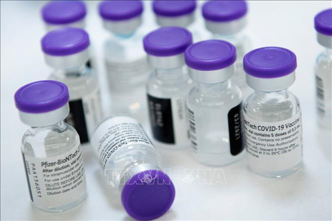Vaccine ngừa COVID-19 của Pfizer-BioNTech. Ảnh: AFP/TTXVN Vaccine của Pfizer/BioNTech hiệu quả trong phòng ngừa biến thể của SARS-CoV-2 tại Brazil ảnh 1
