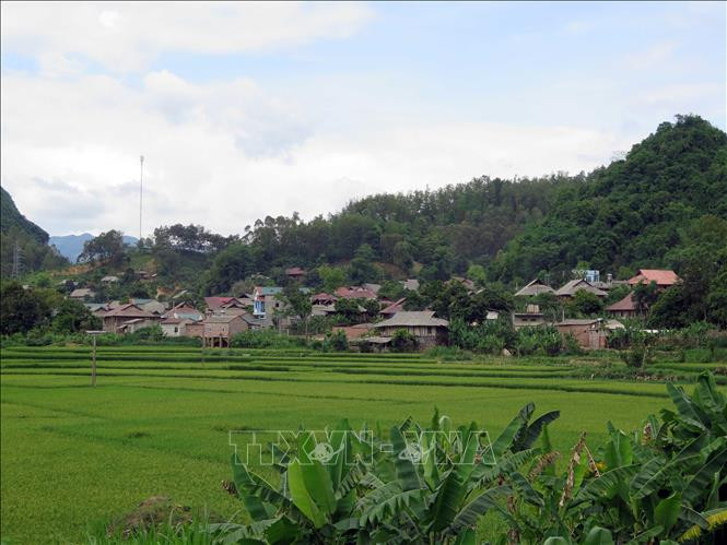 Bản Hua Nà, xã Tông Lạnh, huyện Thuận Châu sau khi sáp nhập có hơn 220 hộ dân. Ảnh: Hữu Quyết - TTXVN Sáp nhập thôn bản góp phần tinh gọn bộ máy cơ sở ở Sơn La ảnh 1
