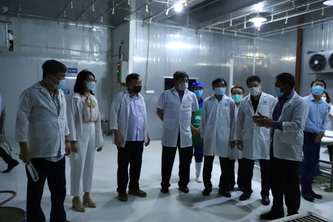 Đoàn công tác của Sở Nông nghiệp và Phát triển nông thôn Hà Nội thăm và làm việc tại Hợp tác xã Hoàng Long, một đơn vị tiêu biểu của Hà Nội về chăn nuôi lợn an toàn sinh học, thực hiện chuỗi khép kín từ con giống, thức ăn, chăn nuôi, giết mổ… cung cấp ra thị trường sản phẩm mang thương hiệu “Chuỗi thực phẩm AZ” đầu tháng 6/2021. Nông nghiệp Hà Nội nỗ lực vượt khó ảnh 3