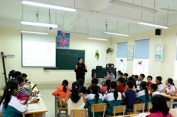 Xã nông thôn mới nâng cao Song Phượng (huyện Đan Phượng) đặc biệt quan tâm tới lĩnh vực văn hóa - giáo dục - y tế. Trong ảnh: Trường tiểu học xã Song Phượng, huyện Đan Phượng được đầu tư xây dựng theo tiêu chí nông thôn mới. Nét đẹp nông thôn mới nâng cao Hà Nội ảnh 6