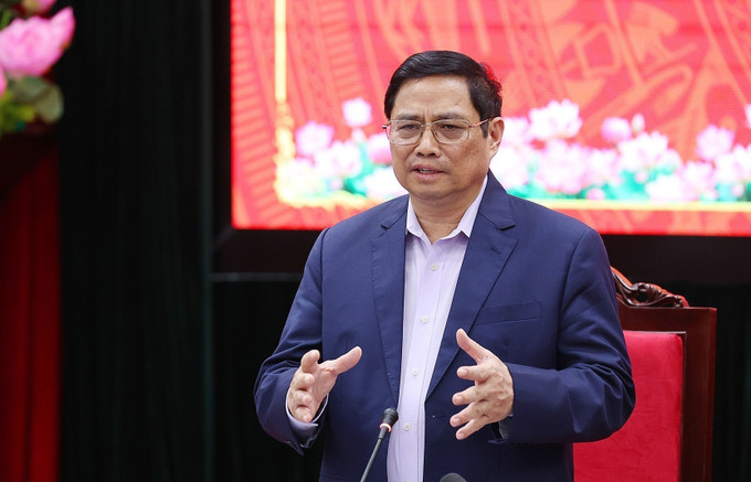 Thủ tướng Chính phủ Phạm Minh Chính phát biểu kết luận buổi làm việc với lãnh đạo chủ chốt tỉnh Sơn La. Ảnh: Dương Giang - TTXVN Thủ tướng Phạm Minh Chính: Sơn La cần phát huy tinh thần đoàn kết, thống nhất, tự lực, tự cường, tự tin, mạnh mẽ vươn lên ảnh 3