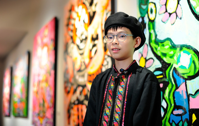 Triển lãm tranh “Những linh hồn ẩn giấu” của họa sỹ nhí dân tộc Tày Hoàng Nhật Quang ảnh 1