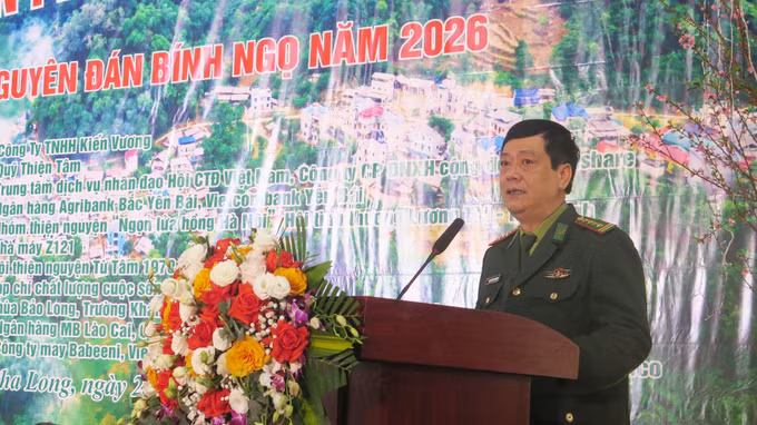 Đại tá Nguyễn Phi Khanh, Phó Chỉ huy trưởng Bộ Chỉ huy Quân sự tỉnh, Chỉ huy trưởng Ban Chỉ huy Bộ đội Biên phòng tỉnh Lào Cai phát biểu khai mạc Chương trình.