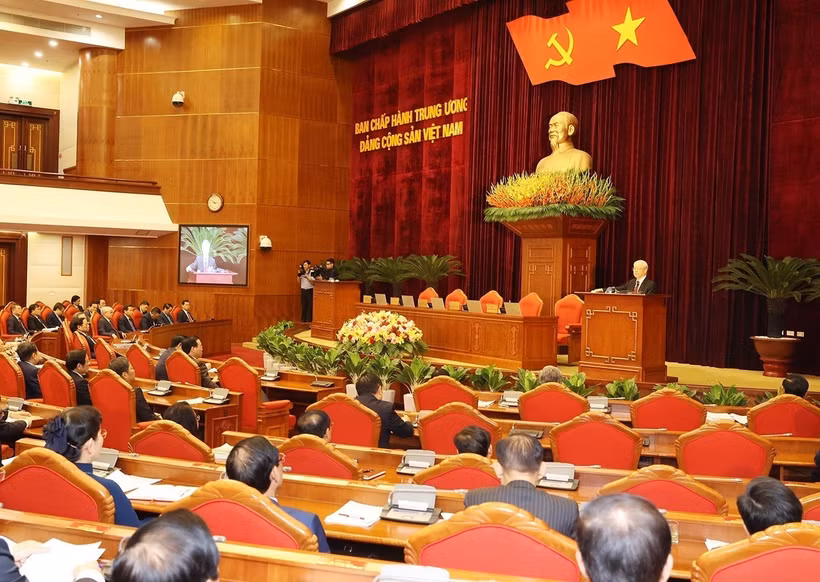 Phiên bế mạc Hội nghị lần thứ 8 Ban Chấp hành Trung ương Đảng Cộng sản Việt Nam khóa XIII. Ảnh: Trí Dũng – TTXVN