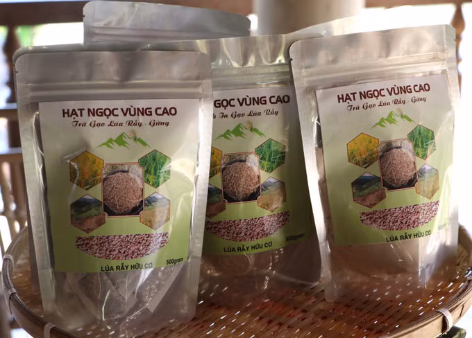 Các sản phẩm từ gạo lúa rẫy của học sinh Trường PTDTBT Tiểu học và THCS Sơn Tân.