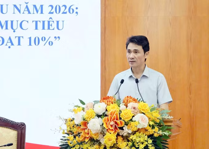 Phó Chủ tịch UBND tỉnh Lai Châu, Hà Trọng Hải phát biểu.