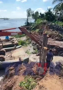 Khắc phục kịp thời sạt lở cồn Thanh Long