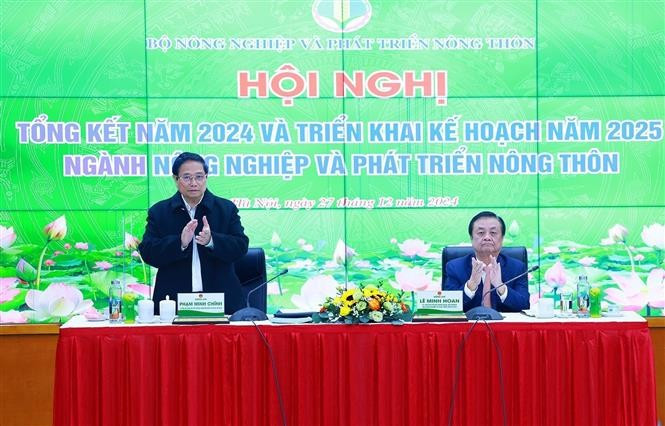 Thủ tướng Phạm Minh Chính dự Hội nghị triển khai nhiệm vụ ngành Nông nghiệp. Ảnh: Dương Giang-TTXVN potal-thu-tuong-pham-minh-chinh-du-hoi-nghi-trien-khai-nhiem-vu-nganh-nong-nghiep-7778618.jpg
