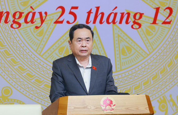 Chủ tịch Quốc hội Trần Thanh Mẫn phát biểu. Ảnh: Dương Giang-TTXVN potal-thu-tuong-va-chu-tich-quoc-hoi-dong-chu-tri-hoi-nghi-trien-khai-nghi-quyet-duoc-thong-qua-tai-ky-hop-thu-tam-quoc-hoi-khoa-xv-7775192.jpg