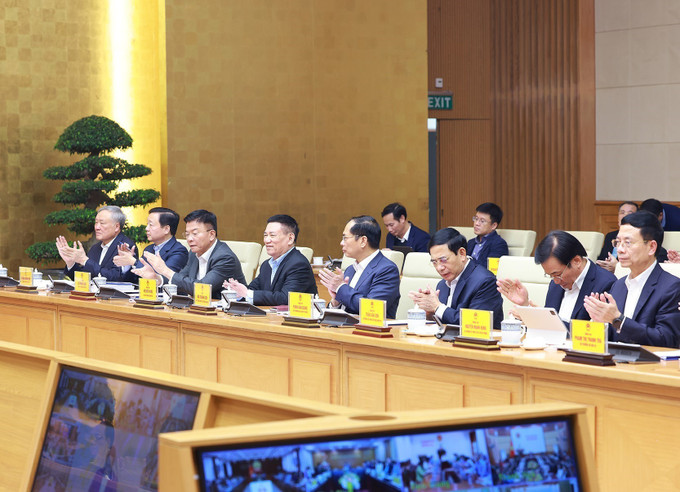 Các đại biểu tham dự hội nghị. Ảnh: Dương Giang-TTXVN potal-thu-tuong-va-chu-tich-quoc-hoi-dong-chu-tri-hoi-nghi-trien-khai-nghi-quyet-duoc-thong-qua-tai-ky-hop-thu-tam-quoc-hoi-khoa-xv-7775182.jpg