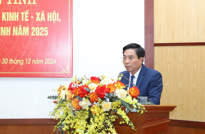Bí thư Tỉnh ủy Thanh Hóa Nguyễn Doãn Anh phát biểu tại Hội nghị. Ảnh: Hoa Mai - TTXVN potal-thanh-hoa-dat-muc-tieu-tang-truong-11-trong-nam-2025-7782074.jpg