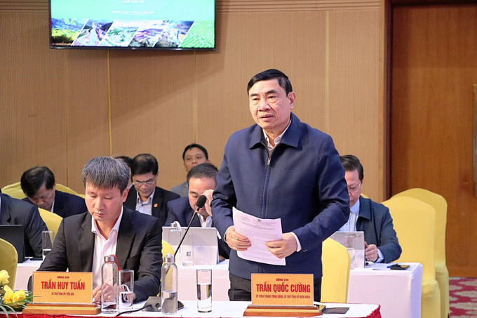 Đồng chí Trần Quốc Cường, Bí thư Tỉnh ủy Điện Biên phát biểu tại hội nghị. Ảnh: Thanh Hải - TTXVN potal-hoi-nghi-hoi-dong-dieu-phoi-vung-trung-du-va-mien-nui-phia-bac-lan-thu-4-7763844.jpg