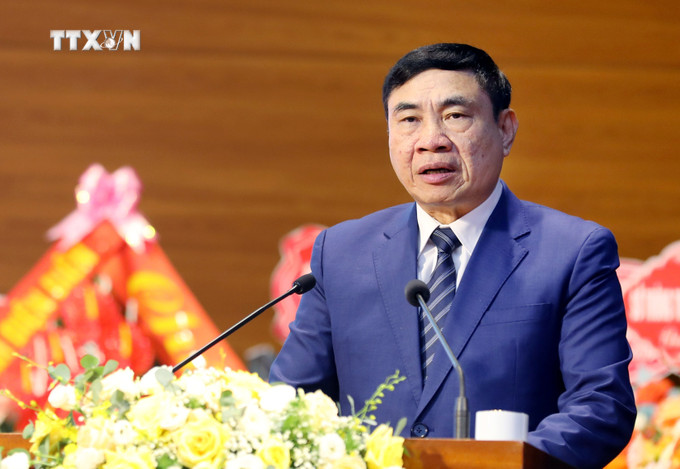 Bí thư Tỉnh ủy tỉnh Điện Biên Trần Quốc Cường phát biểu tại Đại hội. Ảnh: Trung Kiên - TTXVN vna_potal_dai_hoi_dai_bieu_mttq_viet_nam_tinh_dien_bien_lan_thu_xiii_nhiem_ky_2024-2029_7552779.jpg