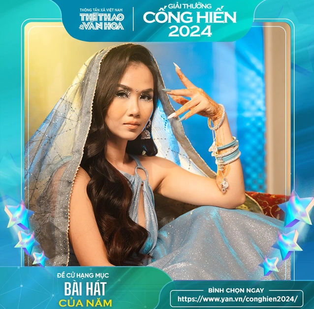 Ca sĩ Võ Hạ Trâm xuất hiện trong top 10 ở 3 hạng mục: Bài hát của năm, MV của năm và Nữ ca sĩ của năm. Ảnh: thethaovanhoa.vn VohaTram.png