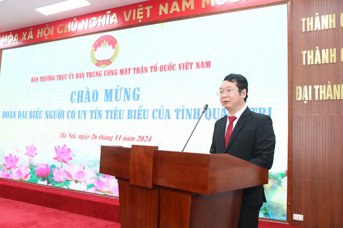 Ông Trương Chí Hiếu, Phó Trưởng ban Dân tộc tỉnh Quảng Trị phát biểu. Ảnh: daidoanket.vn HoangCongThuy4.jpg