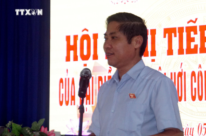 Ông Phan Thái Bình, Phó Chủ tịch UBND tỉnh Quảng Nam. Ảnh: TTXVN vna_potal_doan_dai_bieu_quoc_hoi_tinh_quang_nam_tiep_xuc_chuyen_de_voi_cu_tri_cong_nhan_lao_dong_7360519.jpg