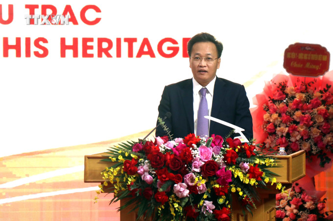 Đồng chí Nguyễn Hữu Nghĩa, Ủy viên Trung ương Đảng, Bí thư Tỉnh ủy Hưng Yên phát biểu tại hội thảo. Ảnh: Đinh Văn Nhiều - TTXVN vna_potal_hoi_thao_quoc_te_hai_thuong_lan_ong_le_huu_trac_-_danh_nhan_van_hoa_va_gia_tri_di_san_7767080.jpg