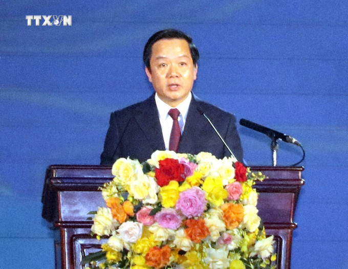 Ông Phạm Quang Ngọc, Chủ tịch UBND tỉnh Ninh Bình phát biểu tại lễ khai mạc Festival Ninh Bình lần thứ 3. Ảnh: Hải Yến - TTXVN vna_potal_khai_mac_festival_ninh_binh_lan_thu_3_-_nam_2024_7721260.jpg