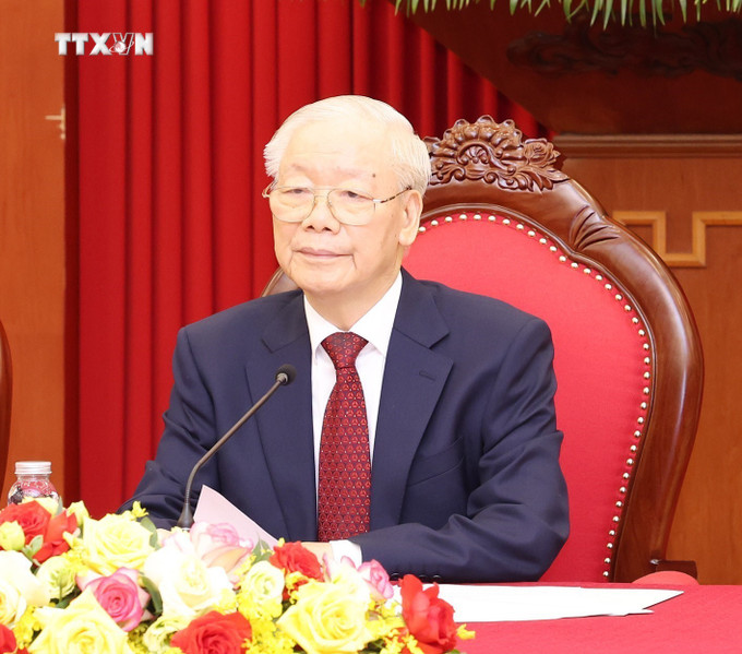Tổng Bí thư Nguyễn Phú Trọng. Ảnh: Trí Dũng – TTXVN vna_potal_tong_bi_thu_nguyen_phu_trong_dien_dam_cap_cao_voi_tong_thong_lien_bang_nga_vladimir_putin_7290765.jpg