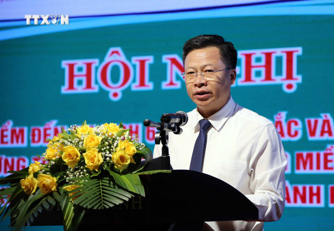 Ông Phạm Duy Hưng, Phó Chủ tịch UBND tỉnh Bắc Kạn phát biểu tại hội nghị. Ảnh: Trần Lê Lâm - TTXVN vna_potal_hoi_nghi_xuc_tien_diem_den_du_lich_6_tinh_viet_bac_tai_da_nang__7471192.jpg