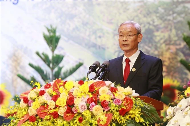 Bí thư Tỉnh ủy Đồng Nai Nguyễn Phú Cường phát biểu khai mạc Đại hội Đảng bộ tỉnh Đồng Nai lần thứ XI. Ảnh: Lê Xuân-TTXVN