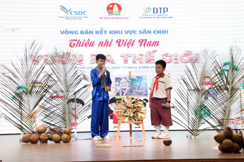 Tiết mục dự thi của trường Tiểu học Phú Túc (Bến Tre). Ảnh: Trung Kiên – TTXVN