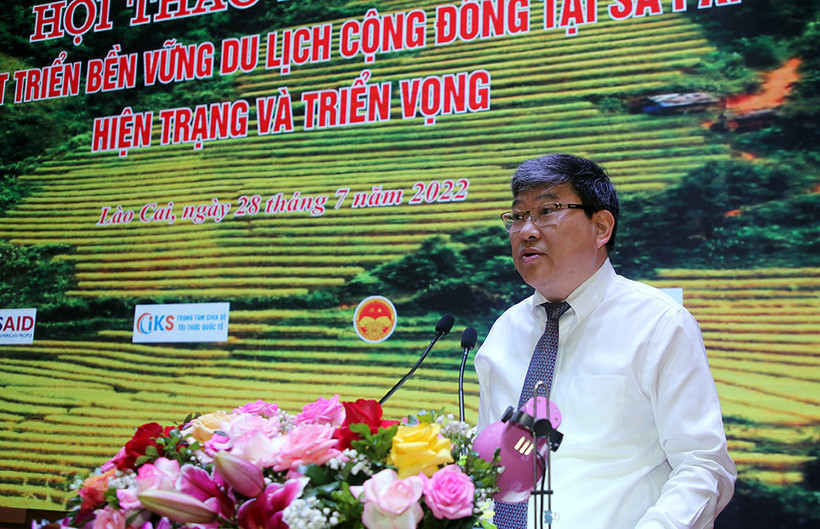 Ông Nguyễn Duy Bắc, Phó Giám đốc Thường trực Học viện Chính trị Quốc gia Hồ Chí Minh, đề dẫn hội thảo. Ảnh: baolaocai.vn