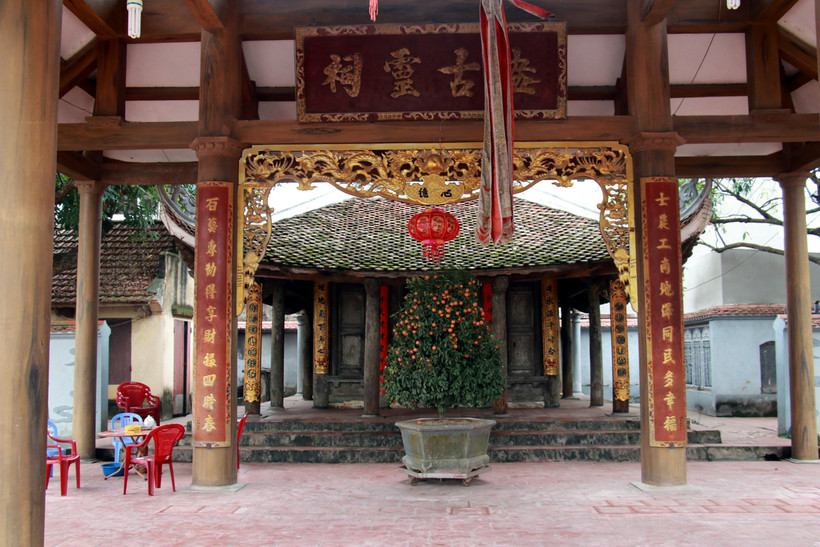 Không gian Đám Hát, đình Đụn (biểu tượng kho lương thời nhà Trần) tại thôn Quả Linh, xã Thành Lợi, huyện Vụ Bản, tỉnh Nam Định. Ảnh: Nguyễn Lành - TTXVN