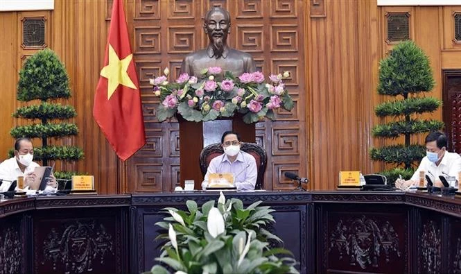 Thủ tướng Phạm Minh Chính chủ trì cuộc họp. Ảnh: TTXVN 